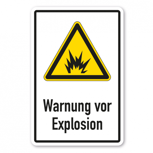 Warnschild Warnung vor Explosion - Kombi