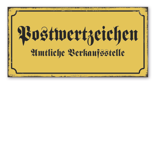 Retro Schild Postwertzeichen - Amtliche Verkaufsstelle – Postschild