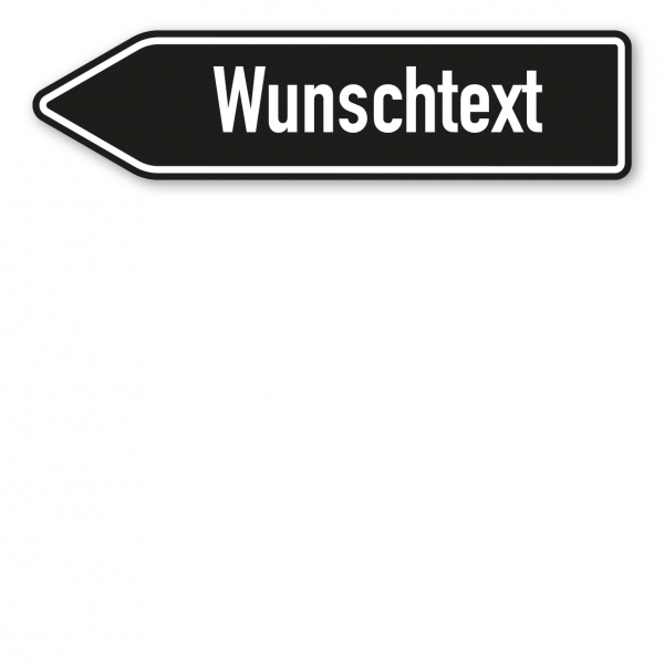 Pfeilschild / Pfeilwegweiser – individuelle Ausführung in schwarz/weiß