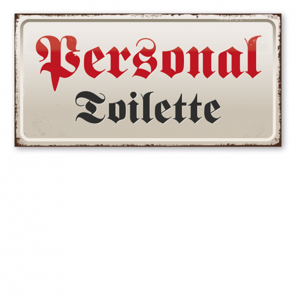 Retroschild / Vintage-Toilettenschild Personal Toilette