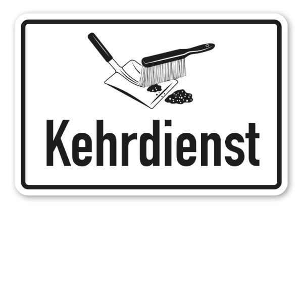 Schild Kehrdienst - mit Kehrblech und Handbesen