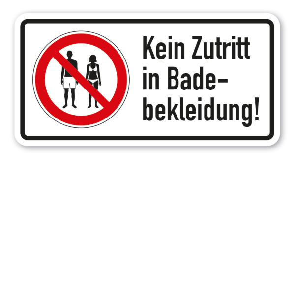 Verbotsschild Kein Zutritt in Badebekleidung