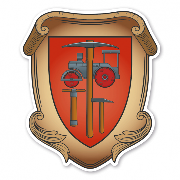 Maibaumschild / Zunftwappen Straßenbauer - Wappen A