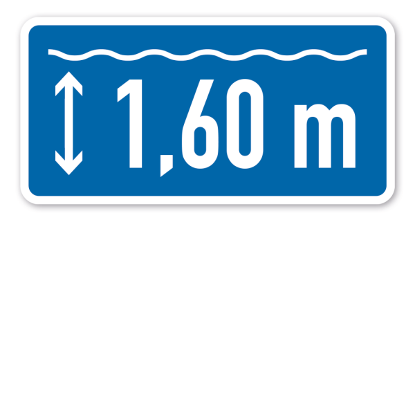 Hinweisschild Wassertiefe - mit Ihrer individuellen Angabe