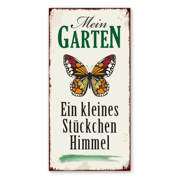 Retro Farmhouse Schild Mein Garten - Ein kleines Stück Himmel – Gartenschild