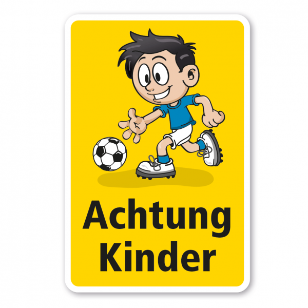 Kinderschild Achtung Kinder - Fußballspieler - Schilderserie SP-01