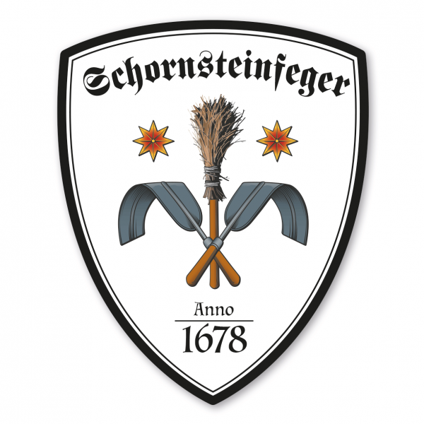 Maibaumschild / Zunftwappen Schornsteinfeger mit Zunftnamen, Gründungsjahr oder Ihrem Wunschtext - Wappen W