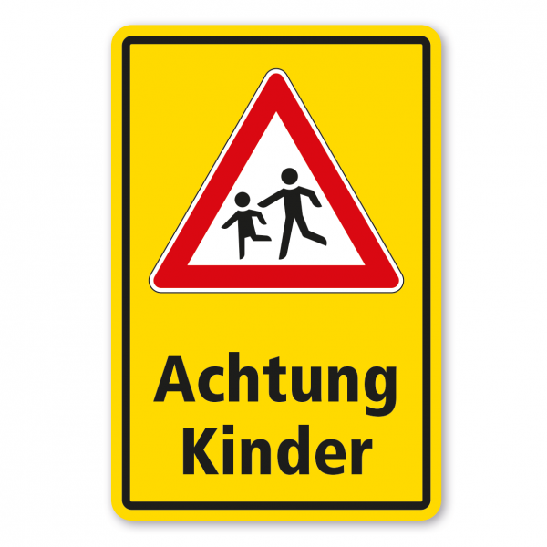Kinderschild / Verkehrsschild Achtung Kinder - Kombi