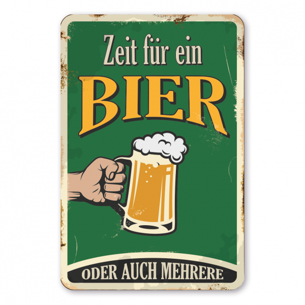 Retroschild / Vintage-Schild Zeit für ein Bier, oder auch mehrere