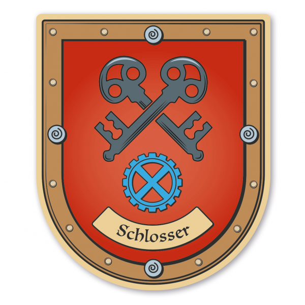 Maibaumschild / Zunftwappen Schlosser mit Zunftnamen oder Ihrem Wunschtext - Wappen B