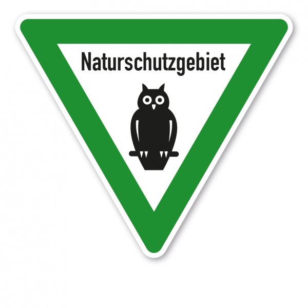 Verkehrsschild Naturschutzgebiet - Eule 02 mit Text – VZ-PR-13