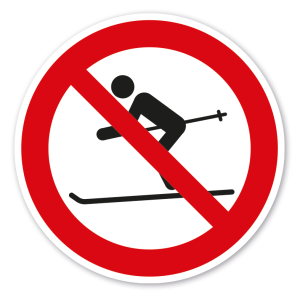 Verbotszeichen Skifahren verboten