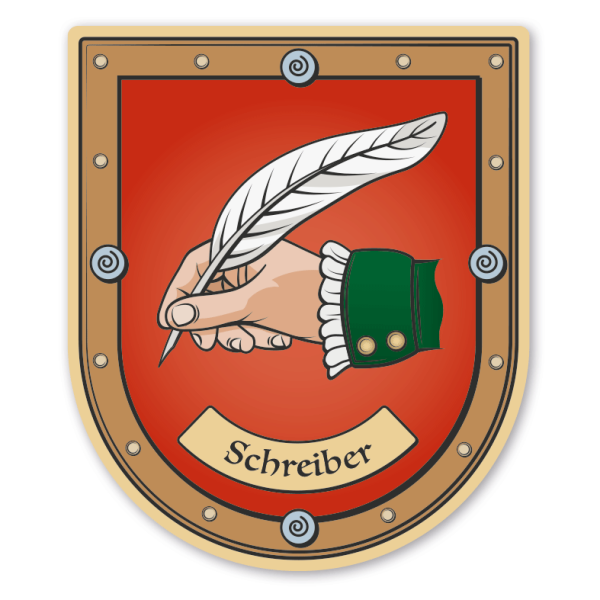 Maibaumschild / Zunftwappen Schreiber - mit Zunftnamen oder Ihrem Wunschtext - Wappen B
