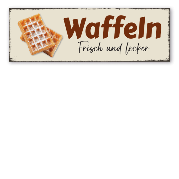 Retro Verkaufsschild Waffeln - Frisch und lecker