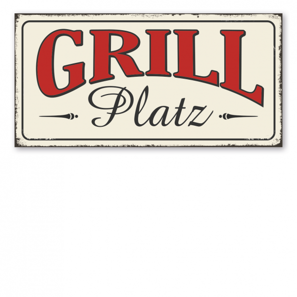 Retroschild / Vintage-Schild Grillplatz