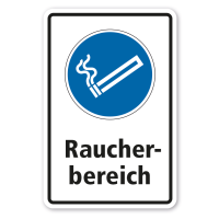Gebotsschild Raucherbereich - Kombi Gebotsschild Raucherbereich - Kombi