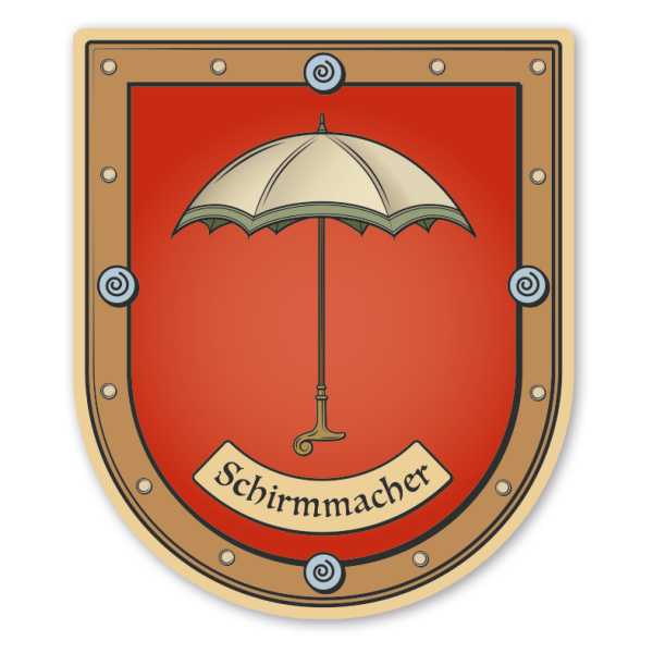 Maibaumschild / Zunftwappen Schirmmacher - mit Zunftnamen oder Ihrem Wunschtext - Wappen B