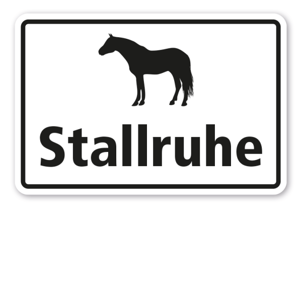Stallschild / Hofschild Stallruhe - Pferde