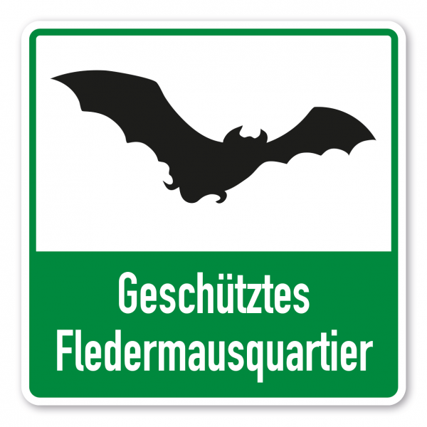 Tierschutzschild Geschütztes Fledermausquartier