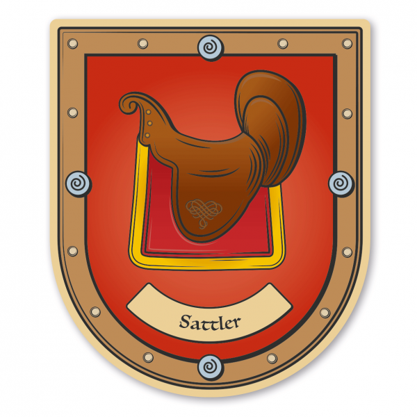Maibaumschild / Zunftwappen Sattler - mit Zunftnamen oder Ihrem Wunschtext - Wappen B