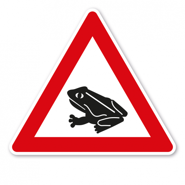Verkehrsschild Achtung Amphibienwanderung (Krötenwanderung) - Aufstellung rechts – VZ-101-14
