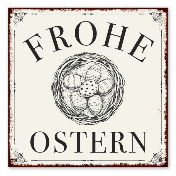 Vintage Schild Frohe Ostern