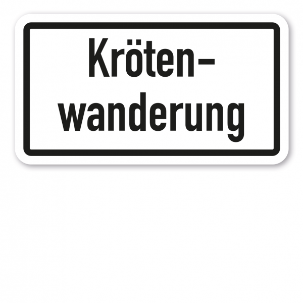 Zusatzzeichen Krötenwanderung 02 - Verkehrsschild VZ-11