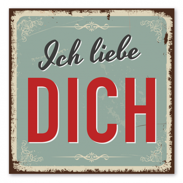 Retroschild / Vintage-Schild Ich liebe dich