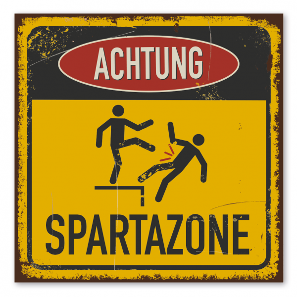 Retroschild / Vintage-Warnschild Achtung - Sparta Zone