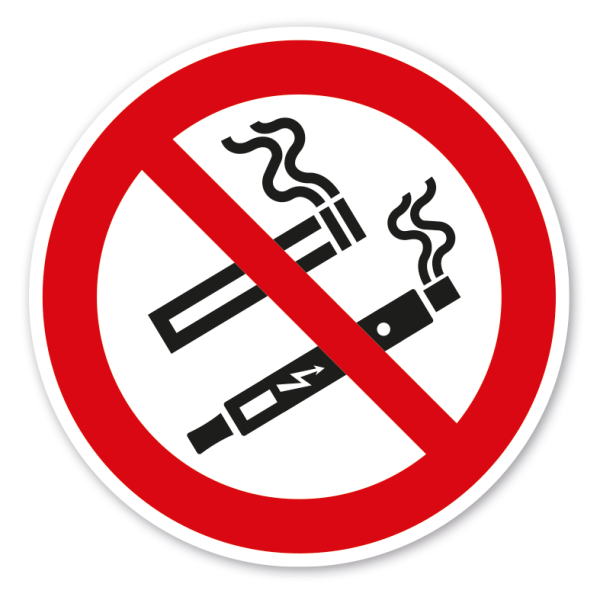 Verbotszeichen Rauchen und E-Zigaretten verboten