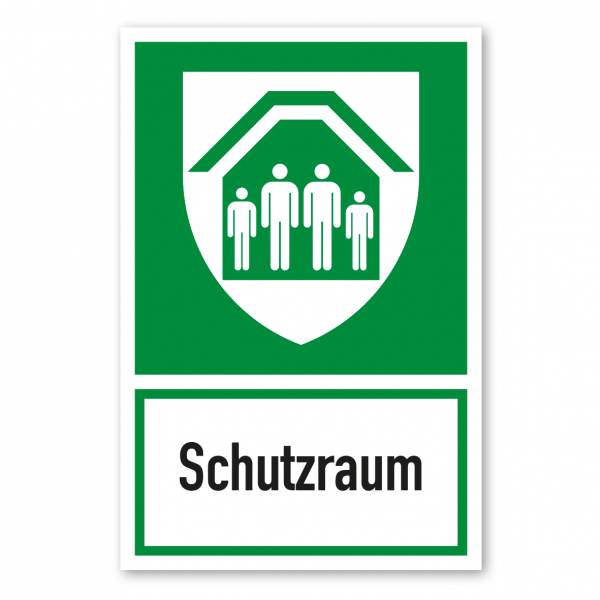 Rettungsschild Schutzraum - Kombi - ISO 7010 - E021-K