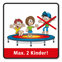 Spielplatzschild Trampolin-Regeln - Standardschild mit 8 frei zu