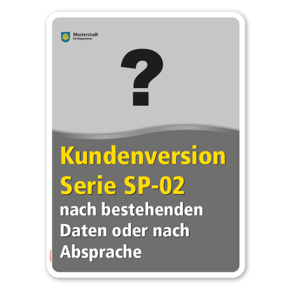 Kundenversion eines Spielplatzschildes der Schilderserie SP-02 - nach bestehenden Daten und Absprache