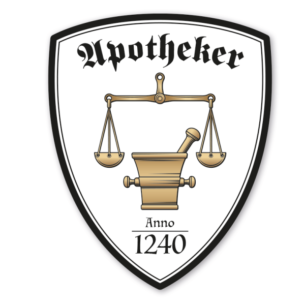 Zunftwappen Apotheker mit Zunftnamen, Gründungsjahr oder Ihrem Wunschtext - Maibaumschild - Wappen W