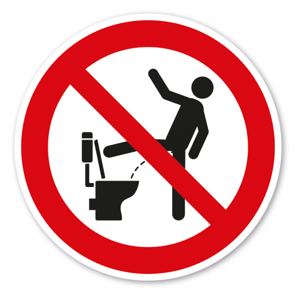 Lustiges Verbotszeichen Das Urinieren (Pinkeln, Pissen) im Stehen und freihändig ist verboten