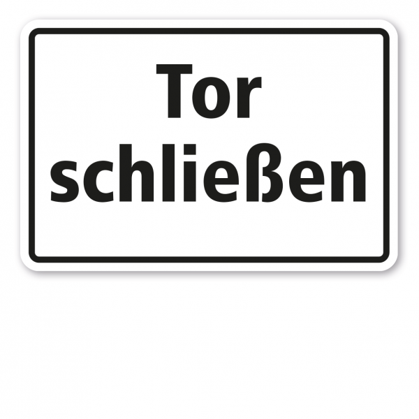 Hinweisschild / Textschild Tor schließen