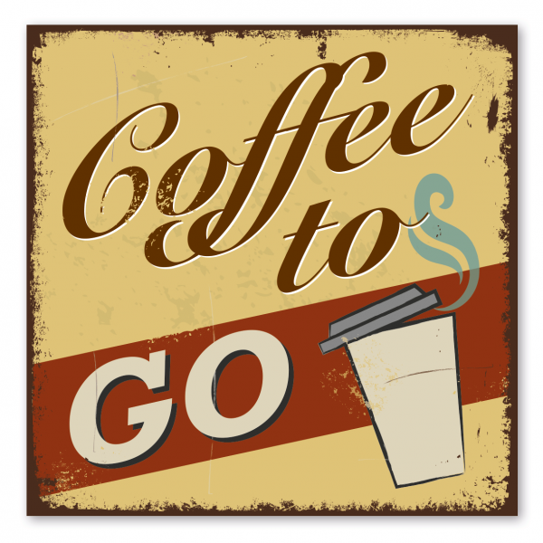 Retroschild / Vintage-Gastronomieschild Coffee to Go