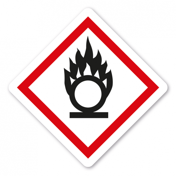 Gefahrgutzeichen Flamme über einem Kreis - entzündend - GHS-03