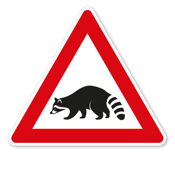 Verkehrsschild Achtung Waschbären – VZ-PR-261