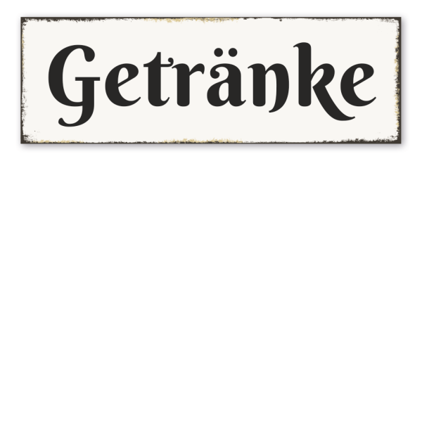 Retroschild Getränke