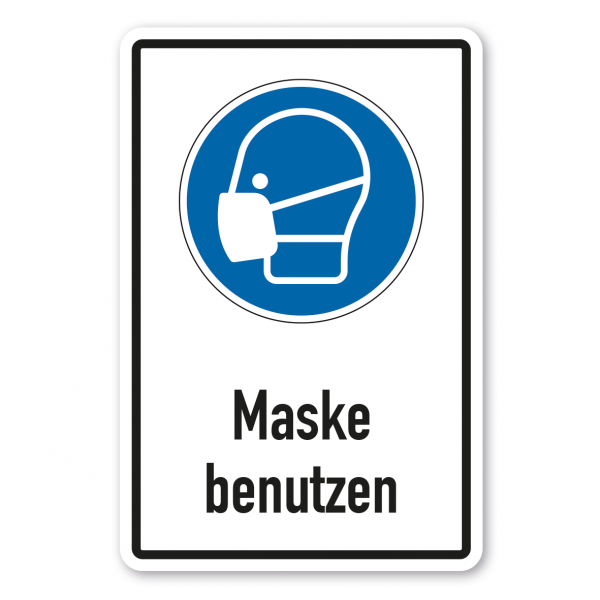 Gebotsschild Maske benutzen - Kombi – ISO 7010 - M016-K