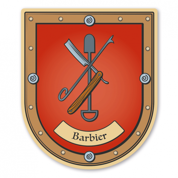 Maibaumschild / Zunftwappen Barbier mit Zunftnamen oder Ihrem Wunschtext - Wappen B