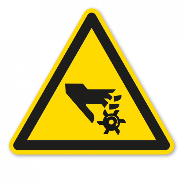 Warnzeichen Warnung vor rotierendem Werkzeug