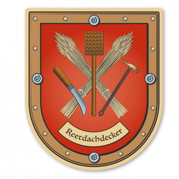 Maibaumschild / Zunftwappen Reetdachdecker - mit Zunftnamen oder Ihrem Wunschtext - Wappen B