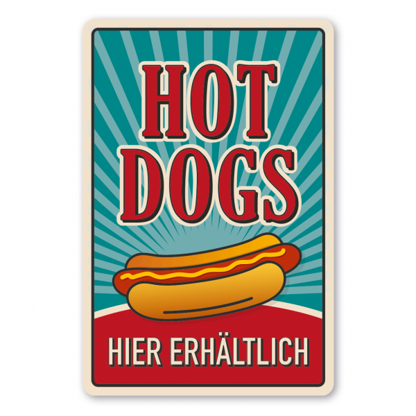 Retroschild / Vintage-Diner-Schild Hot Dogs - Hier erhältlich