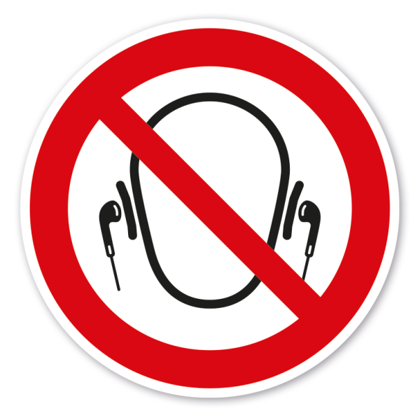 Verbotszeichen Airpods - Kopfhörer - verboten – mit Kopf