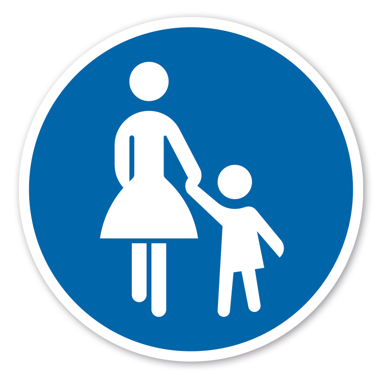Gebotszeichen Fußgänger Kinder an die Hand nehmen GEB104