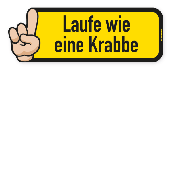 Info-Bodenkleber für Bewegungspfade - Laufe wie eine Krabbe - nur Text – BWP-INFO-50