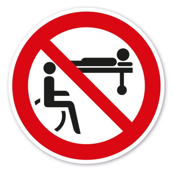 Verbotszeichen Rollstühle - Krankenhausbetten verboten