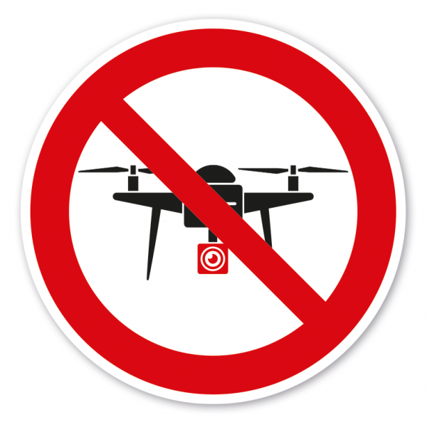 Verbotszeichen Fotografieren und Filmen mit Drohnen verboten